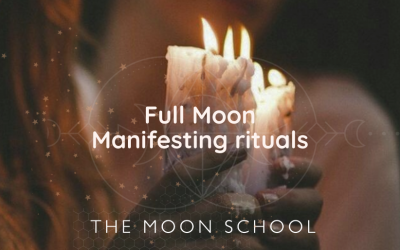 Candle held in hands for full moon manifesting ritual