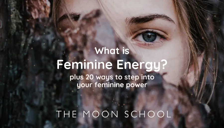 Close up of woman's eye looking at what is feminine energy