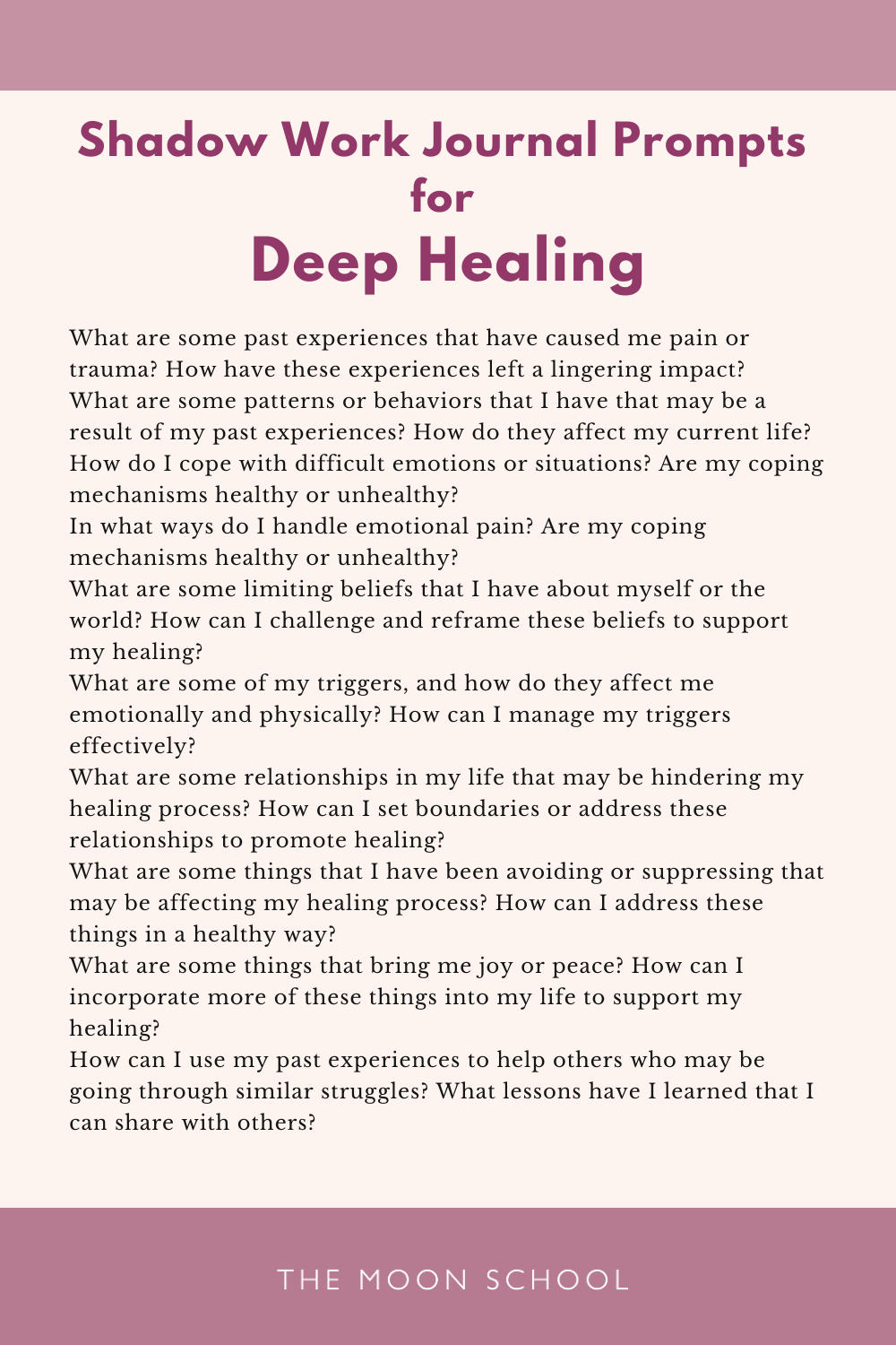 List of 10 free Journal Prompts for deep healing