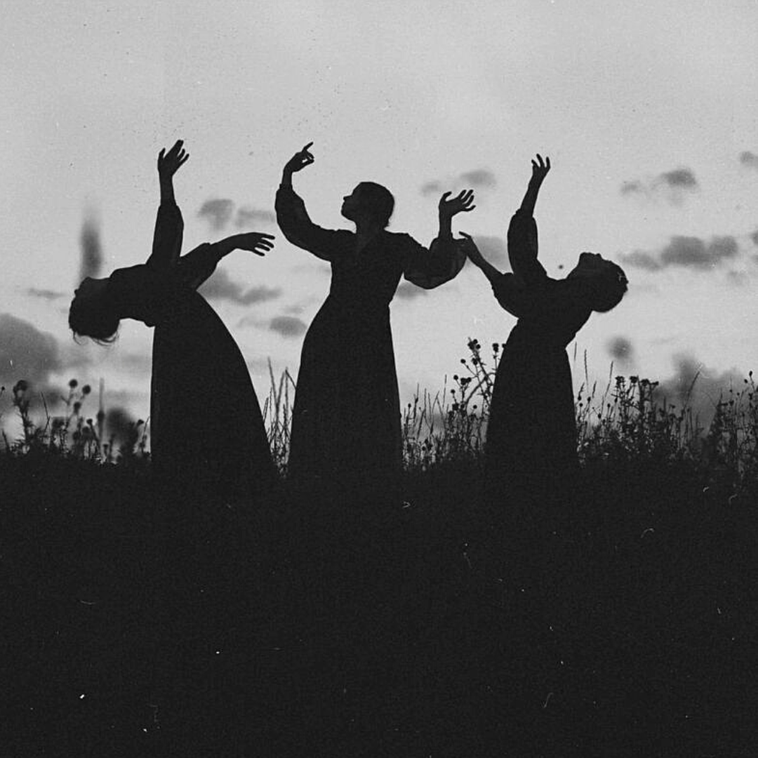 Dark women dancing under the dark Moon phase