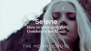 Goddess selene with crescent Moon on her forehead
