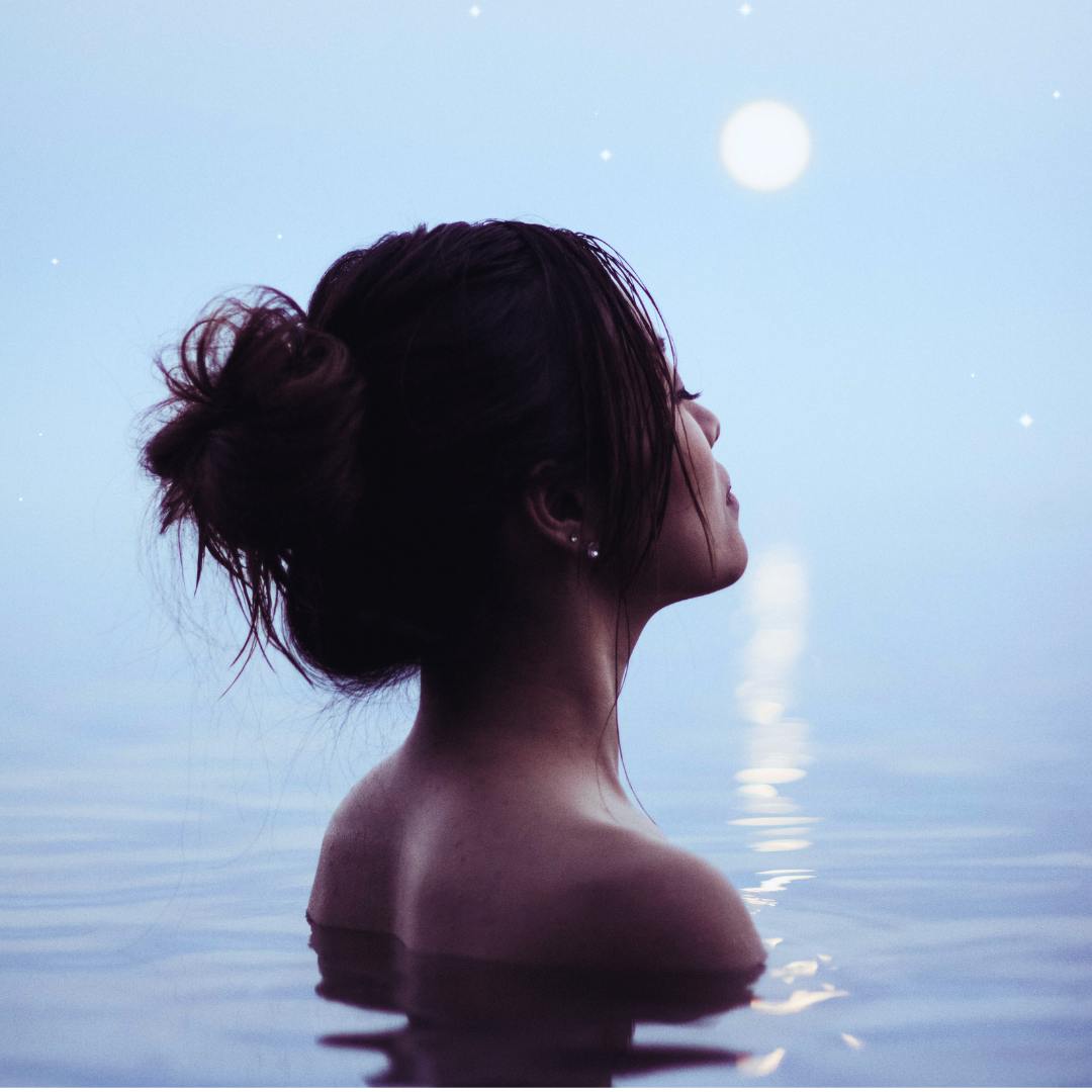 Goddess Selene of the Oceans with Full Moon