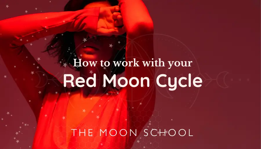 menstruating woman with a red Moon cycle