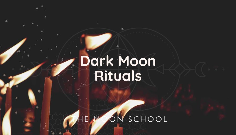 Candles in a dark moon ritual