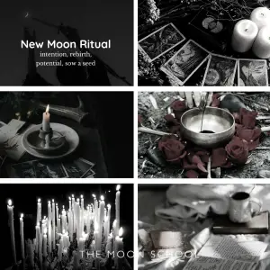 New Moon Ritual aesthetic montage