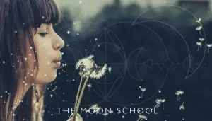 Virgo Moon Sign woman blowing dandelion