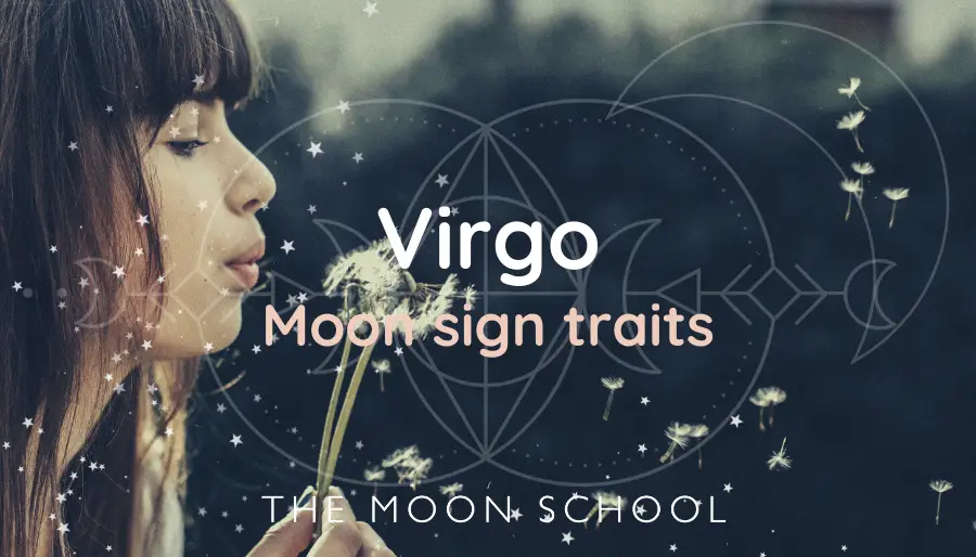 Natal Moon sign in Virgo woman blowing dandelion
