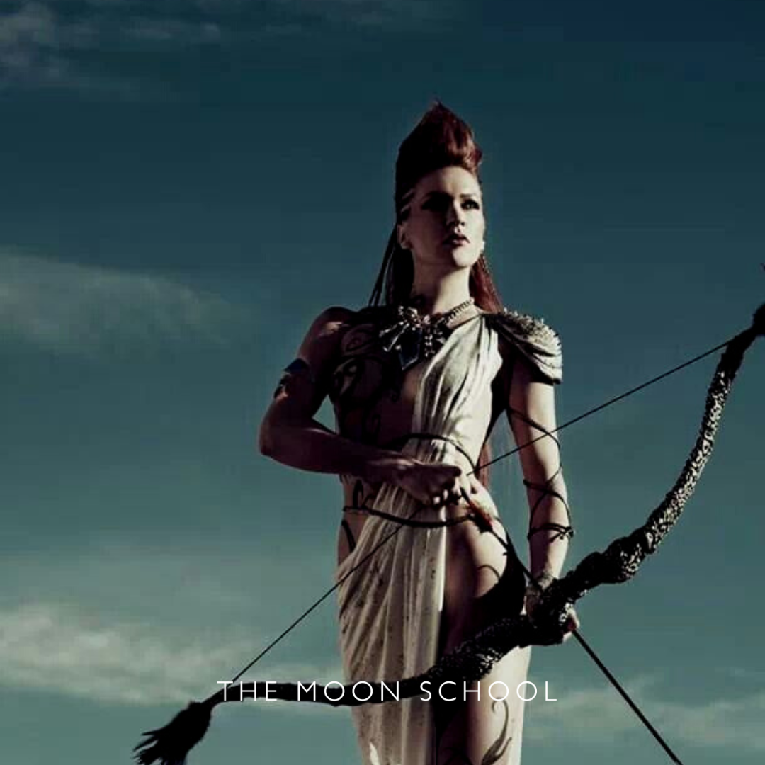 Huntress Archetype woman with bow and arrow