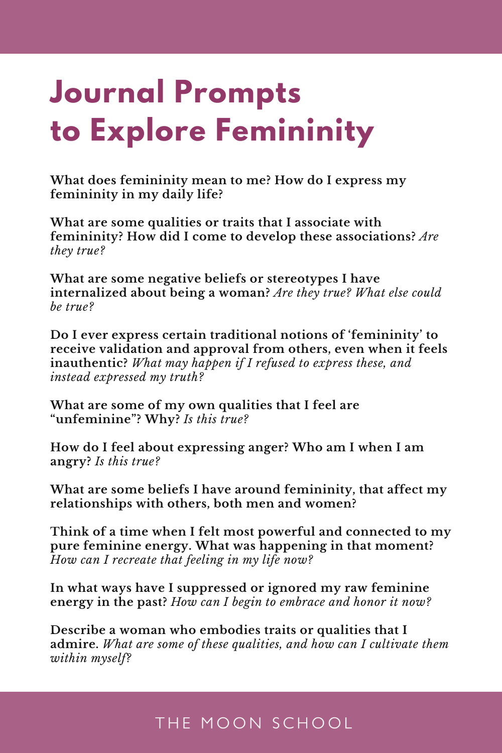 List of Journal Prompts to Explore Femininity