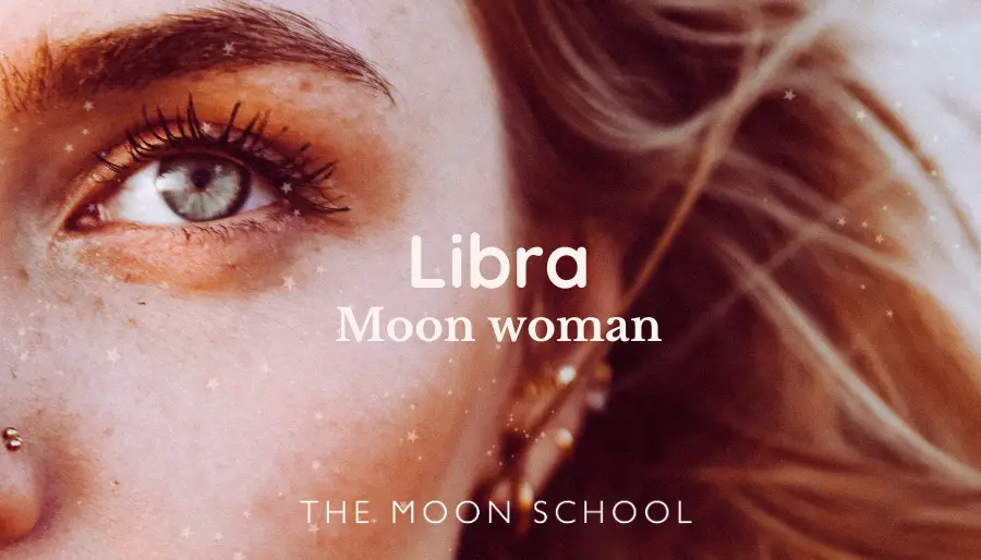 Libra Moon sign woman close up of eye