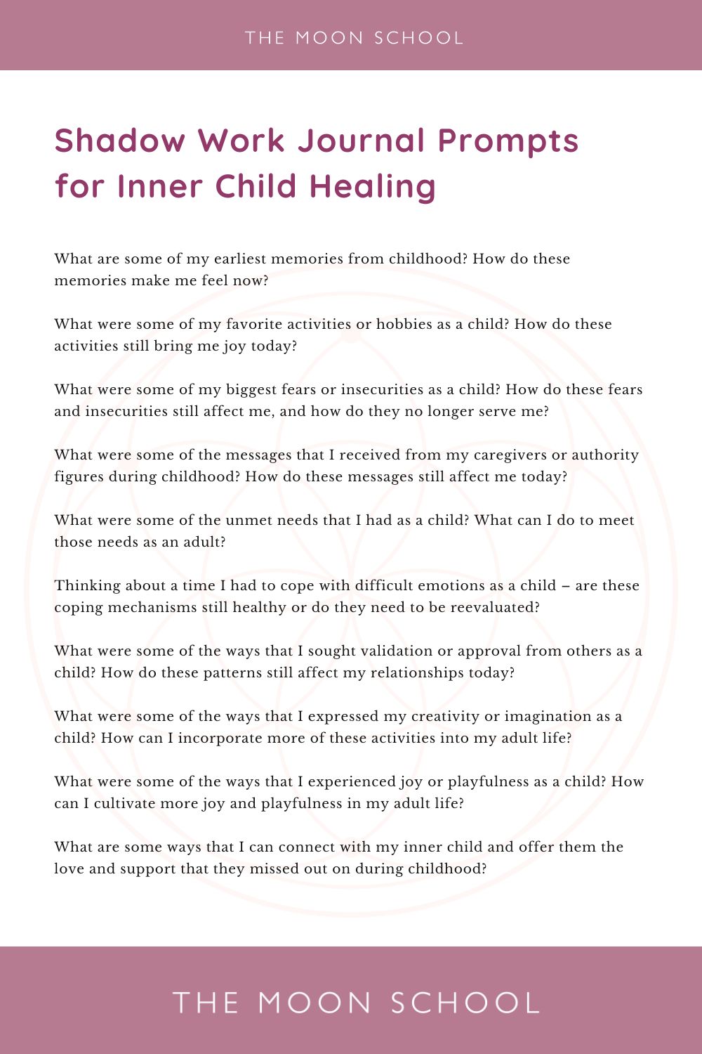 List of journal prompts to heal the inner child