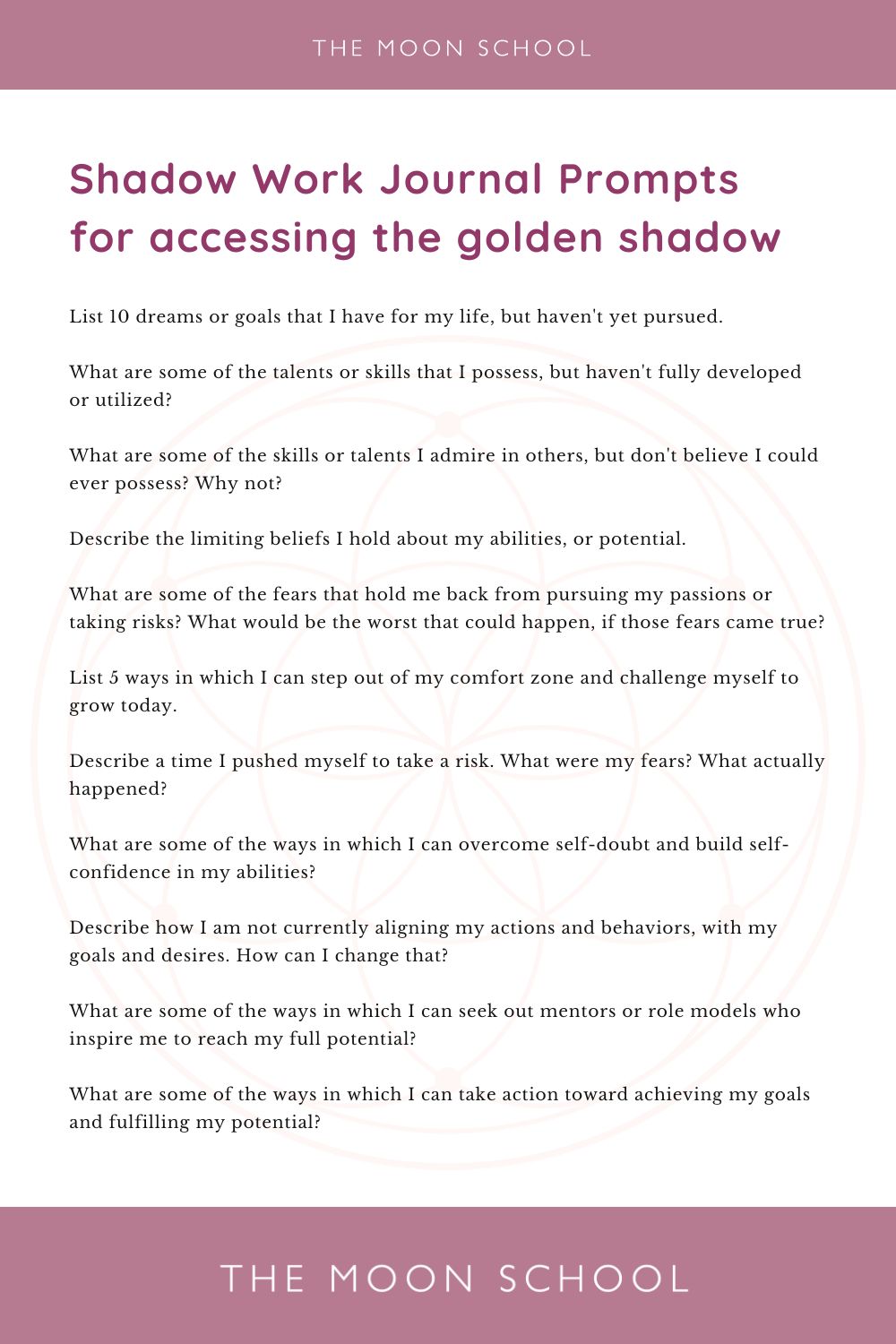 list of journal prompts to access the golden shadow potential