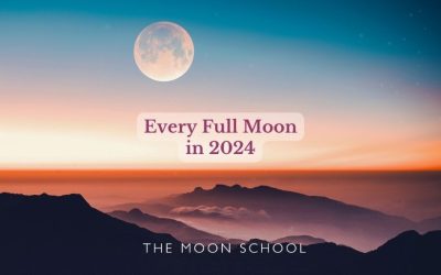 Stunning Full Moon rise with text: Every Full Moon in 2024