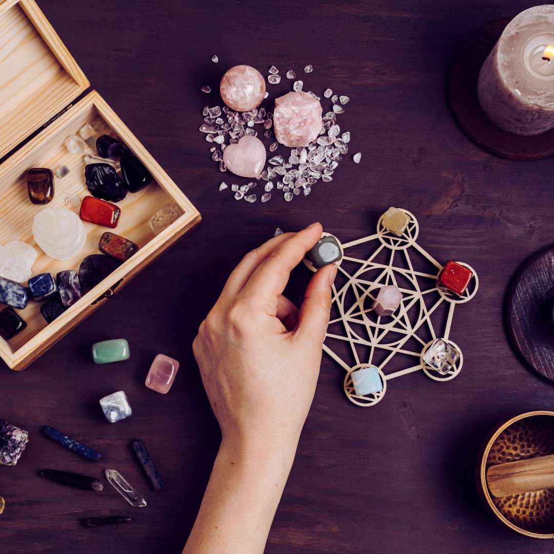 Creating a geometric crystal design at the new moon