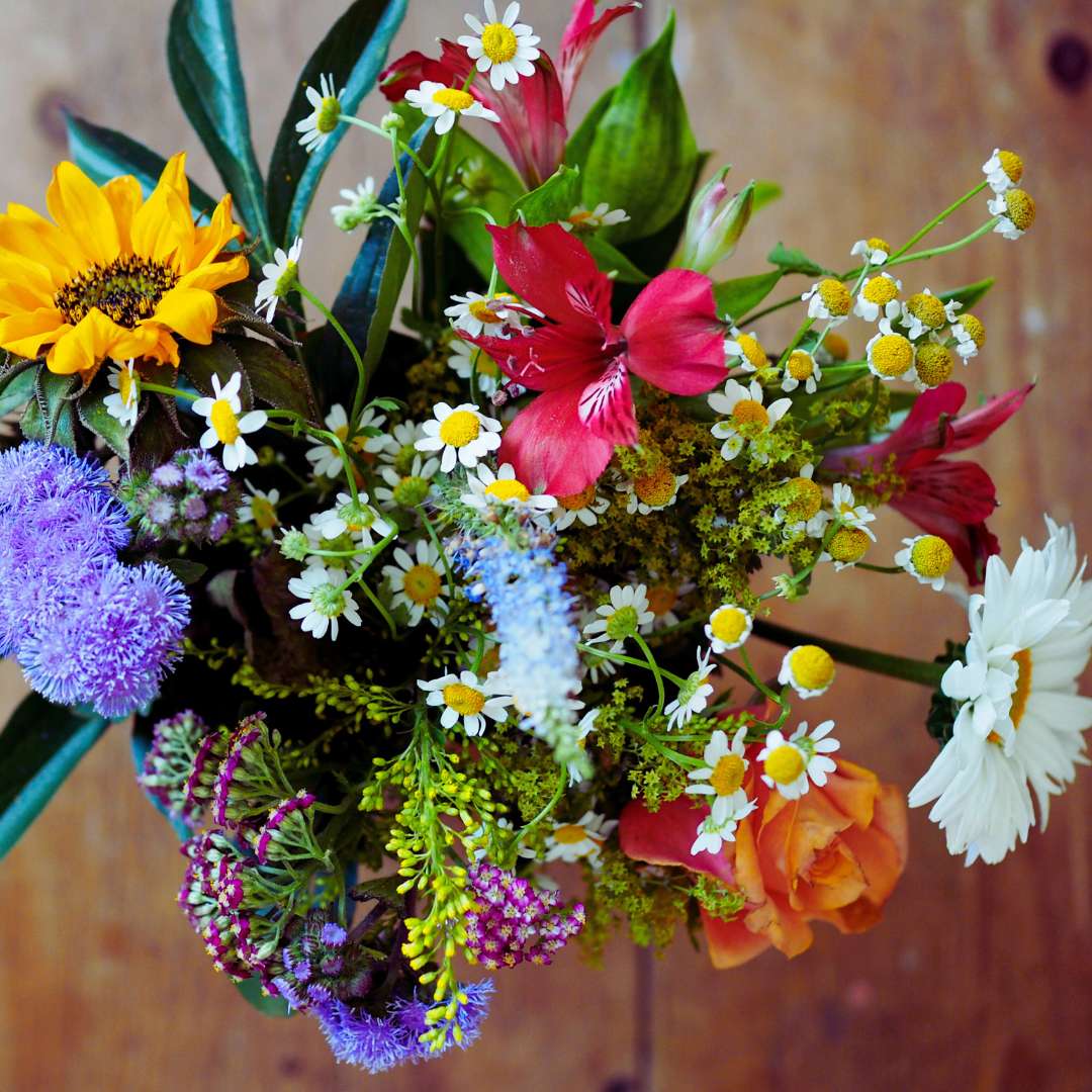 Tabletop flower decoration for equinox celebrations