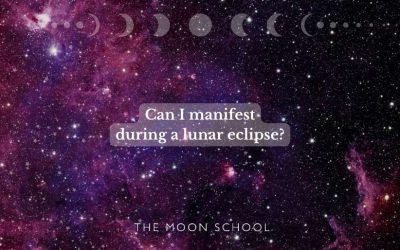 Galaxy world night sky with text: Can I manifest during a lunar eclipse?
