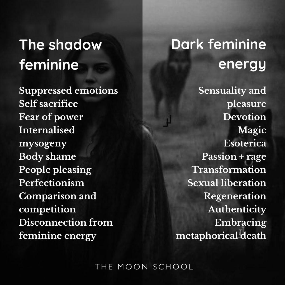 Listicle of shadow feminine traits and dark feminine qualities