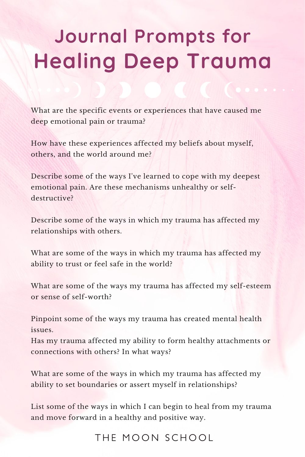 List of journal prompts to heal deep trauma