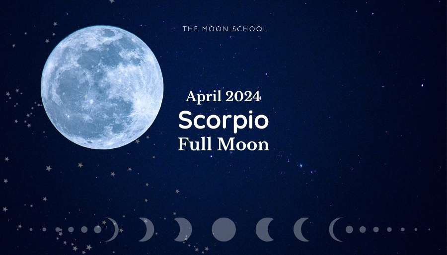 Scorpio Full Moon in dark sky