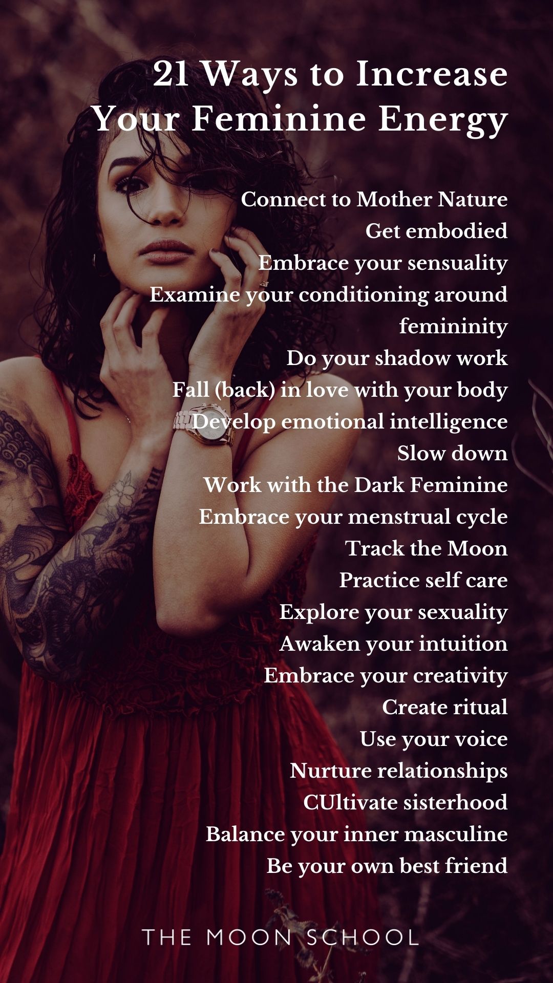Woman with list of ways to increase feminine energy