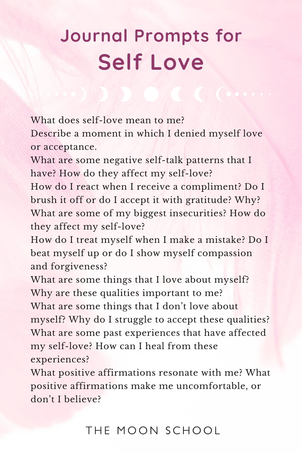 List of shadow work prompts to develop self love