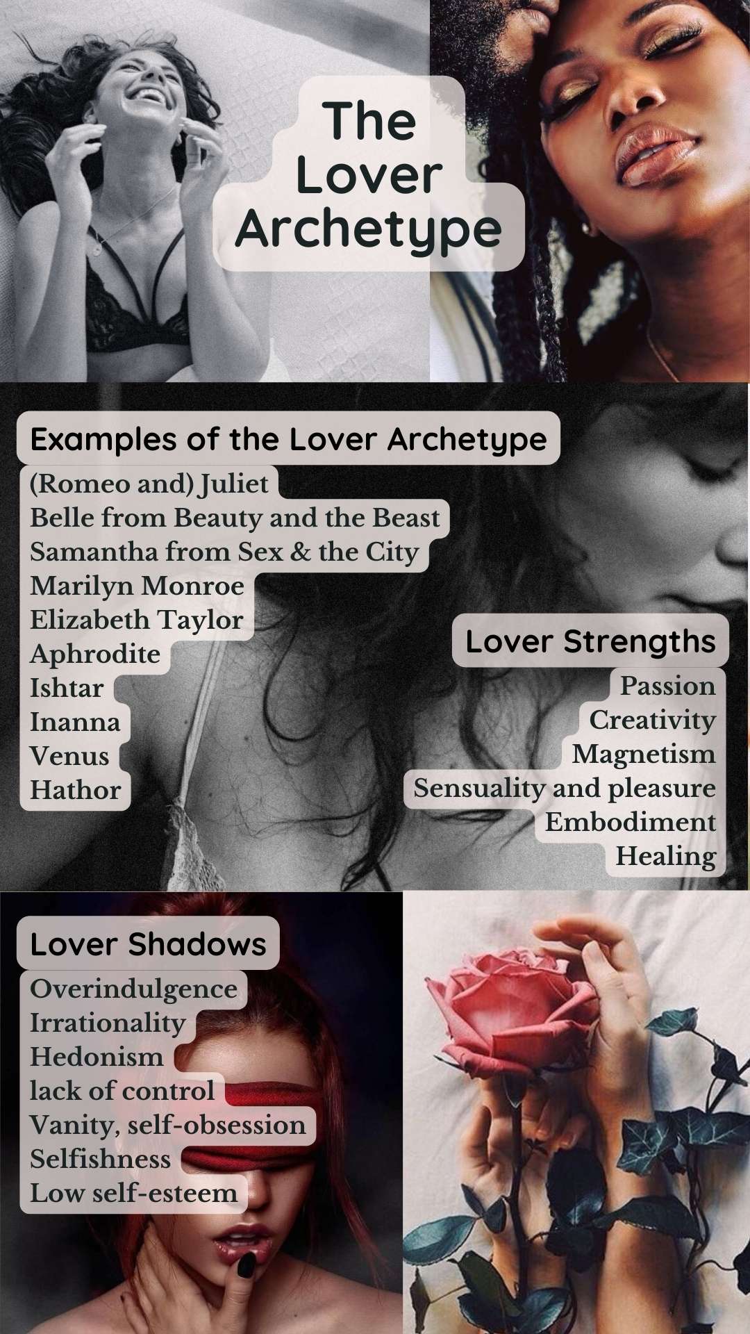 Guide to the Lover Archetype with examples, strengths and shadow side