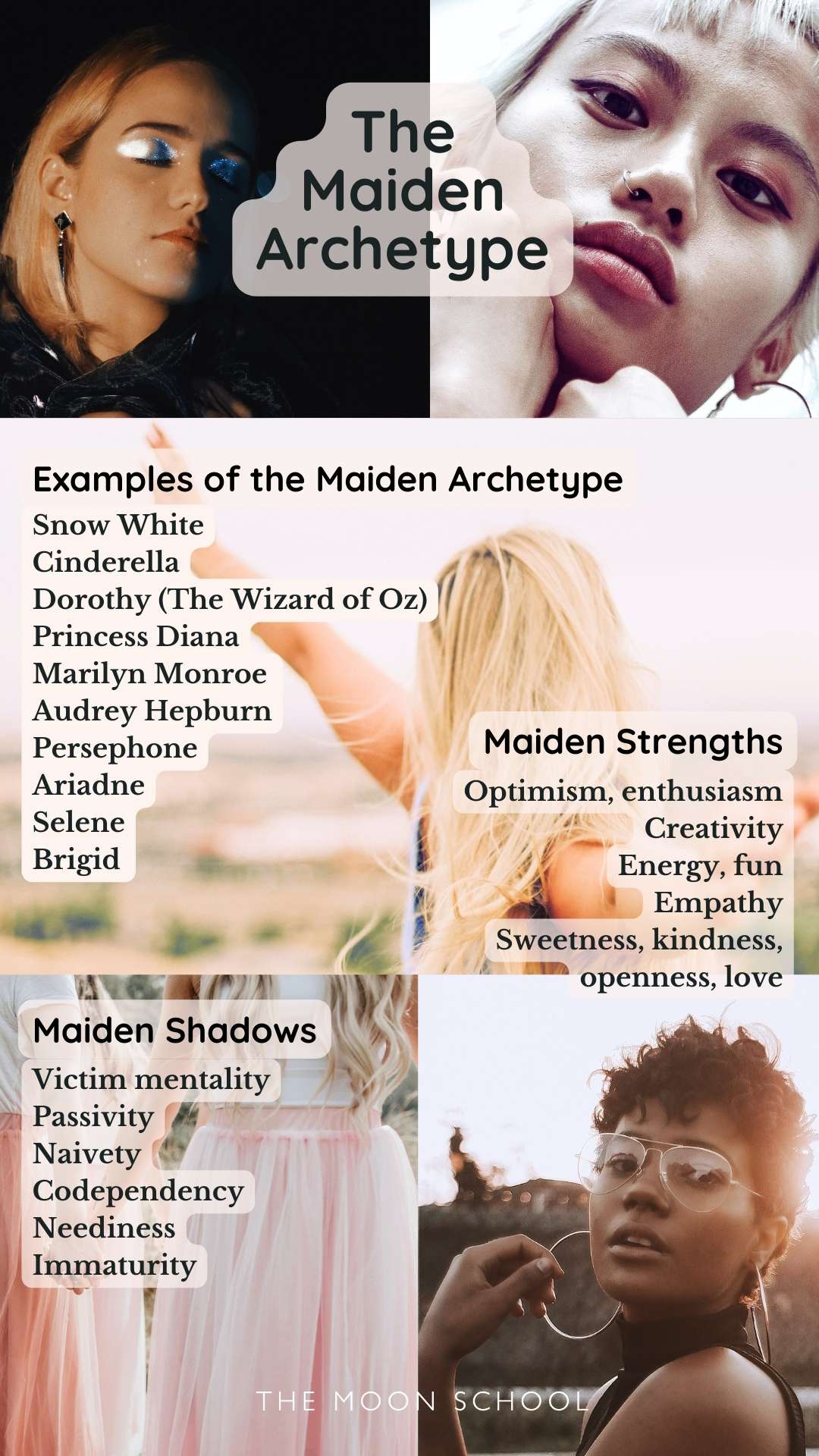 Guide to the Maiden Archetype with examples, strengths and shadow side