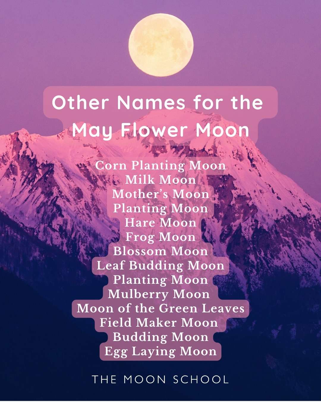 List of other full Moon names for the May full flower Moon