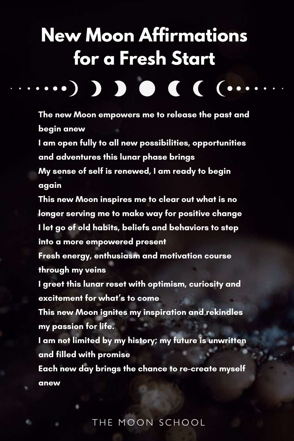 List of affirmations to attract a fresh start
