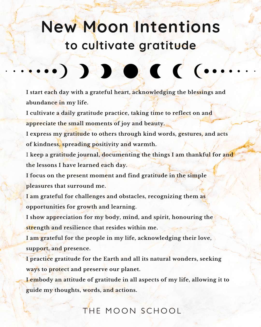 New Moon intentions for gratitude
