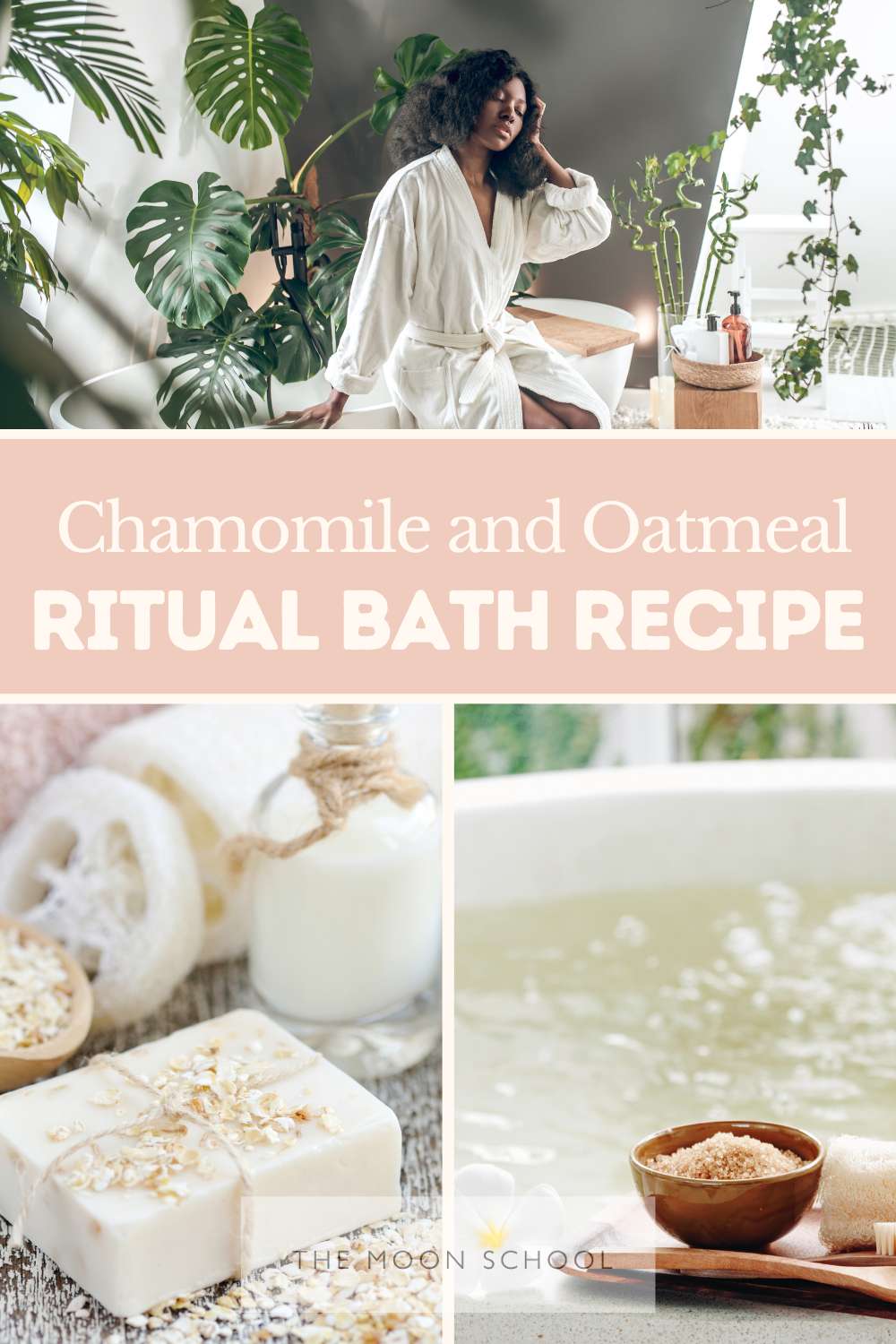 Chamomile and oatmeal ritual bath recipe card