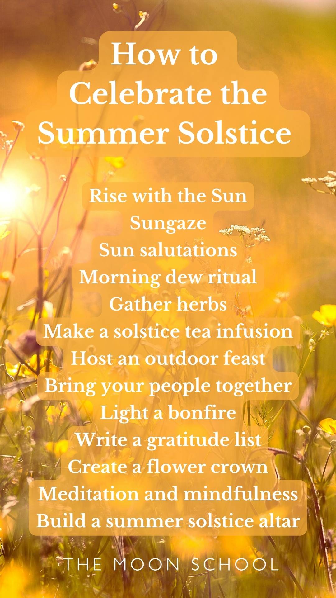 List of summer solstice ritual ideas