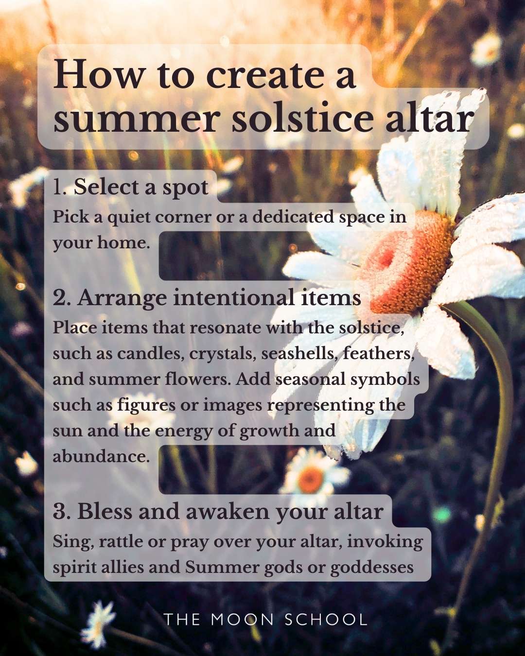 Celebrate the magic of midsummer by building a spiritual altar