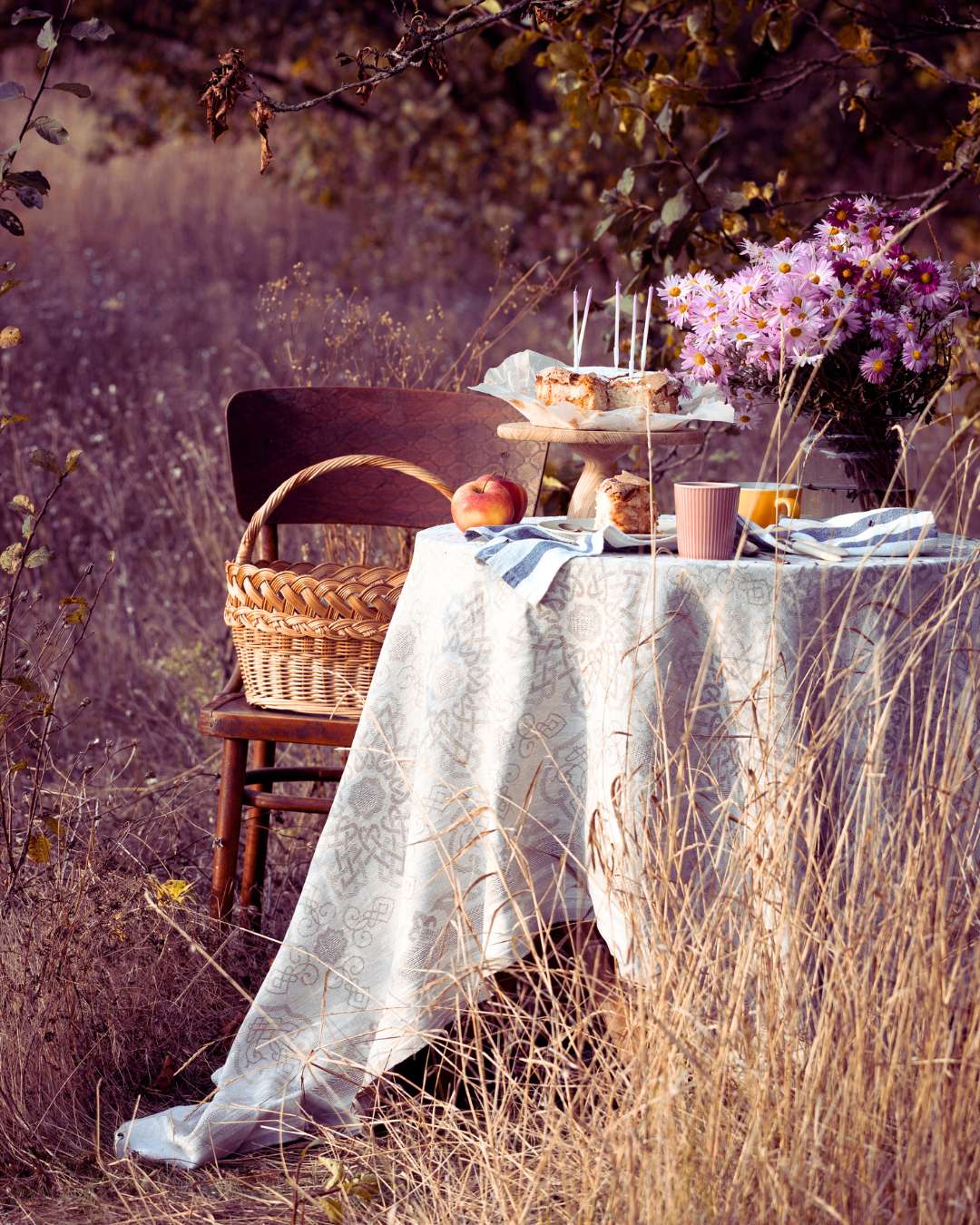 Beautiful summer solstice picnic outdoors