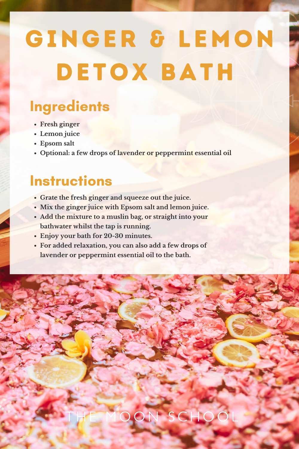 Refreshing Herbal bath recipe using ginger and lemon