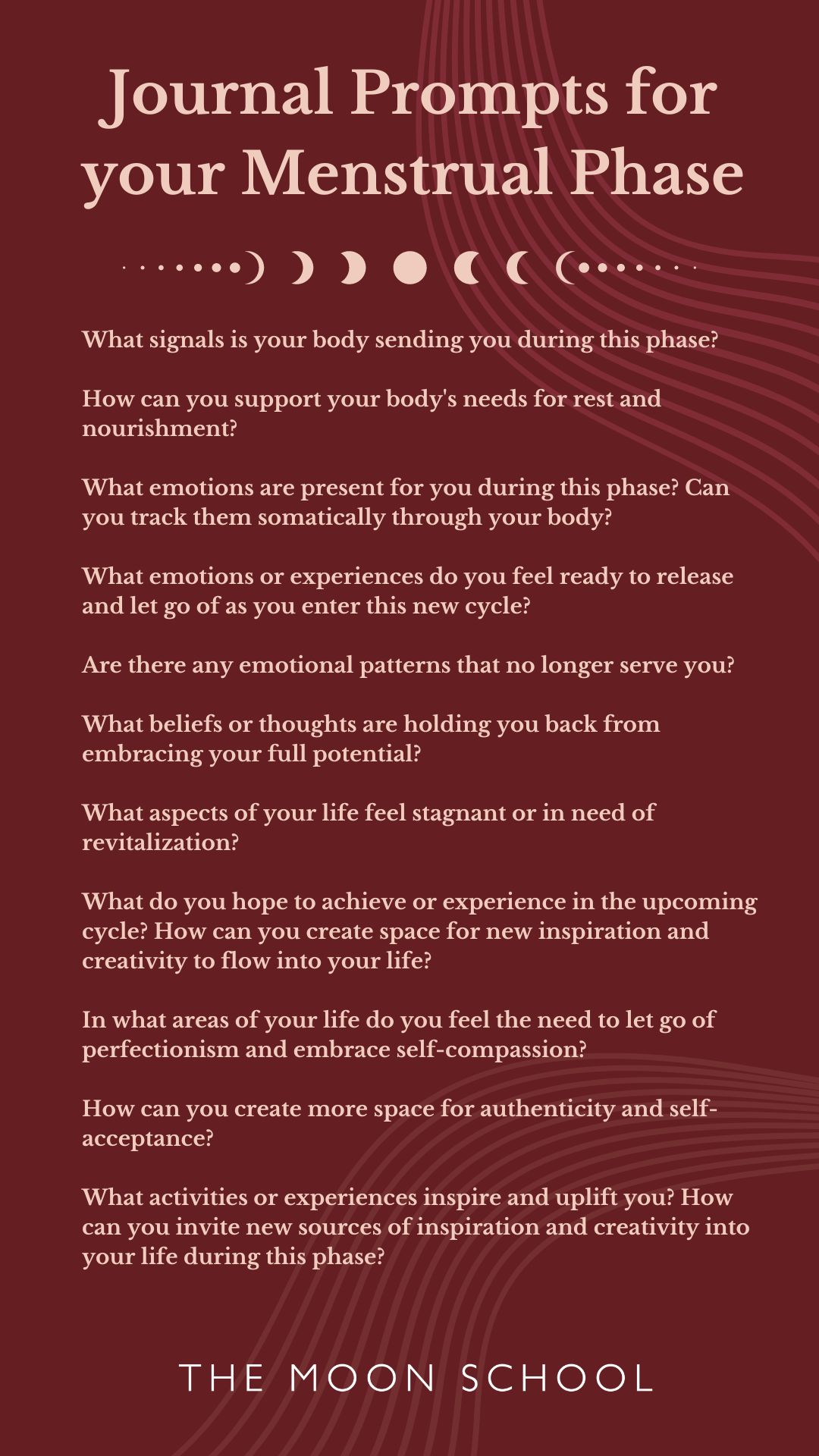 Menstrual Phase journal prompts for menstrual cycle awareness