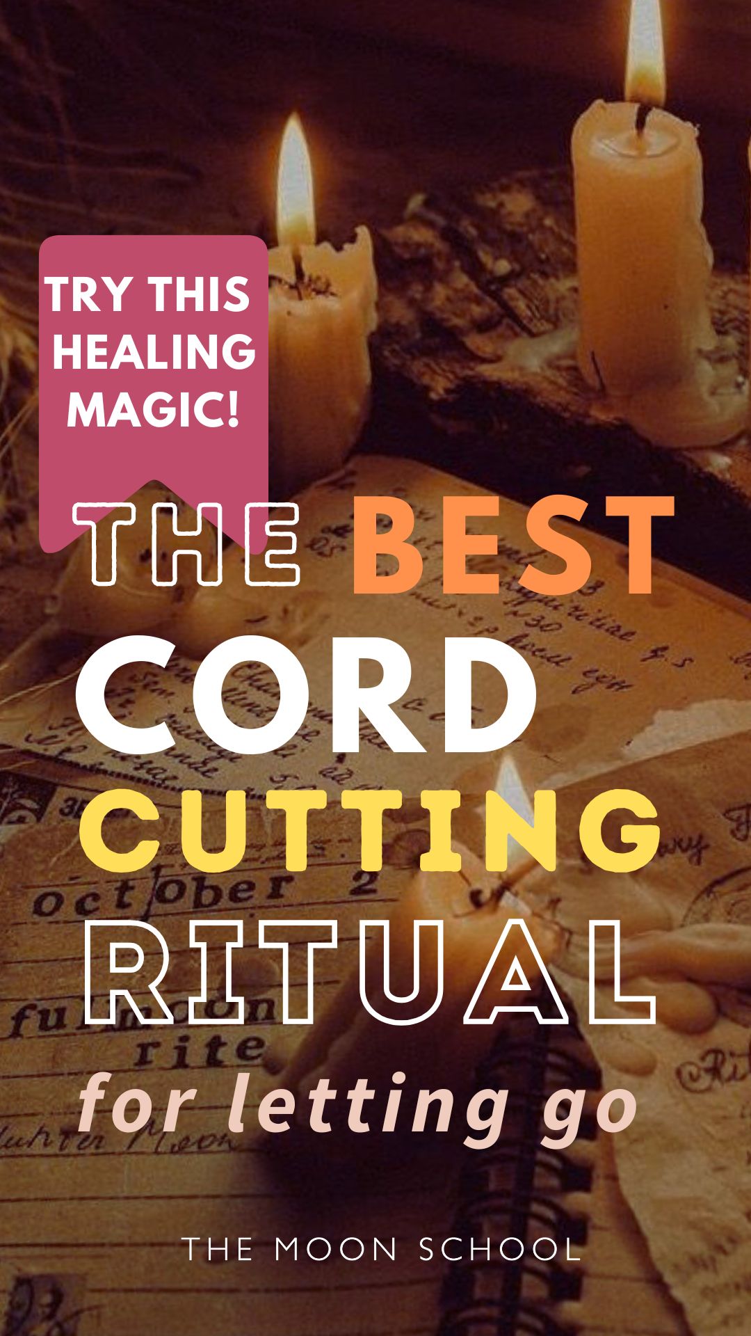 Candle cord cutting ritual pin to release and let go