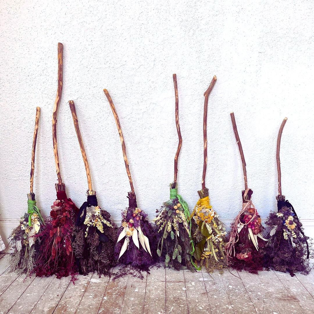 Besom broom ideas for autumn witchy crafts
