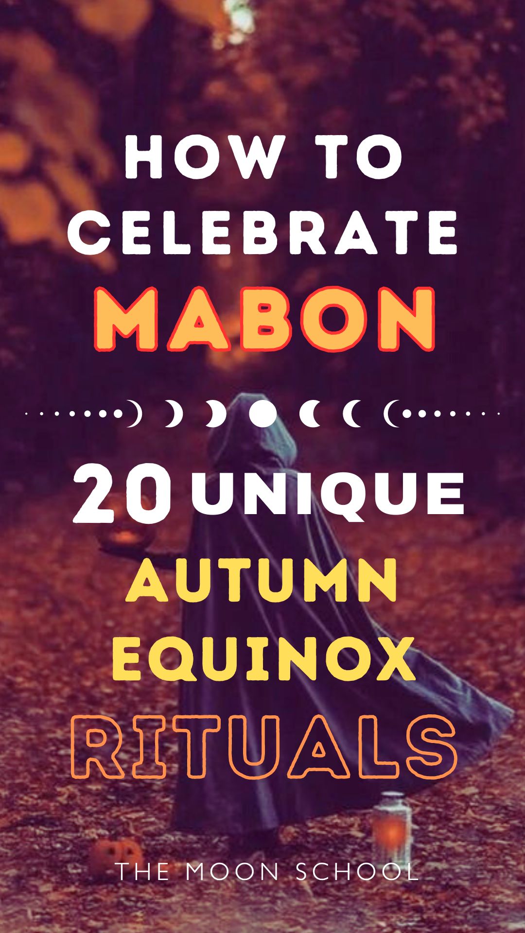 Fall witch doing rituals for autumn equinox