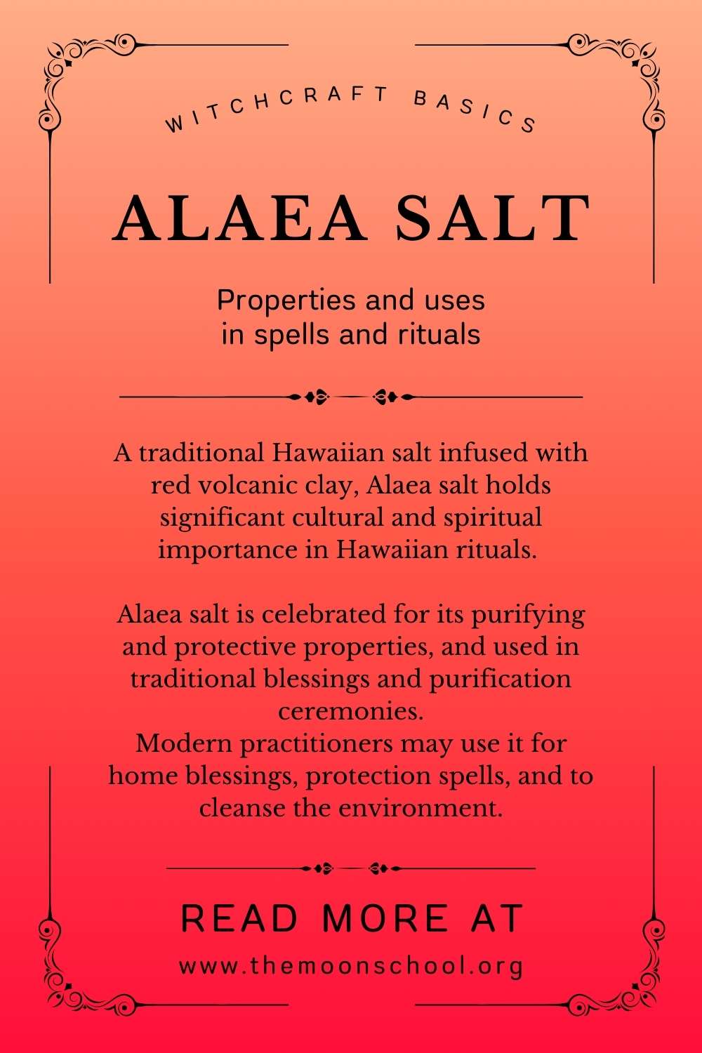 alaea red salt  grimoire page with salt uses in witchcraft and spells