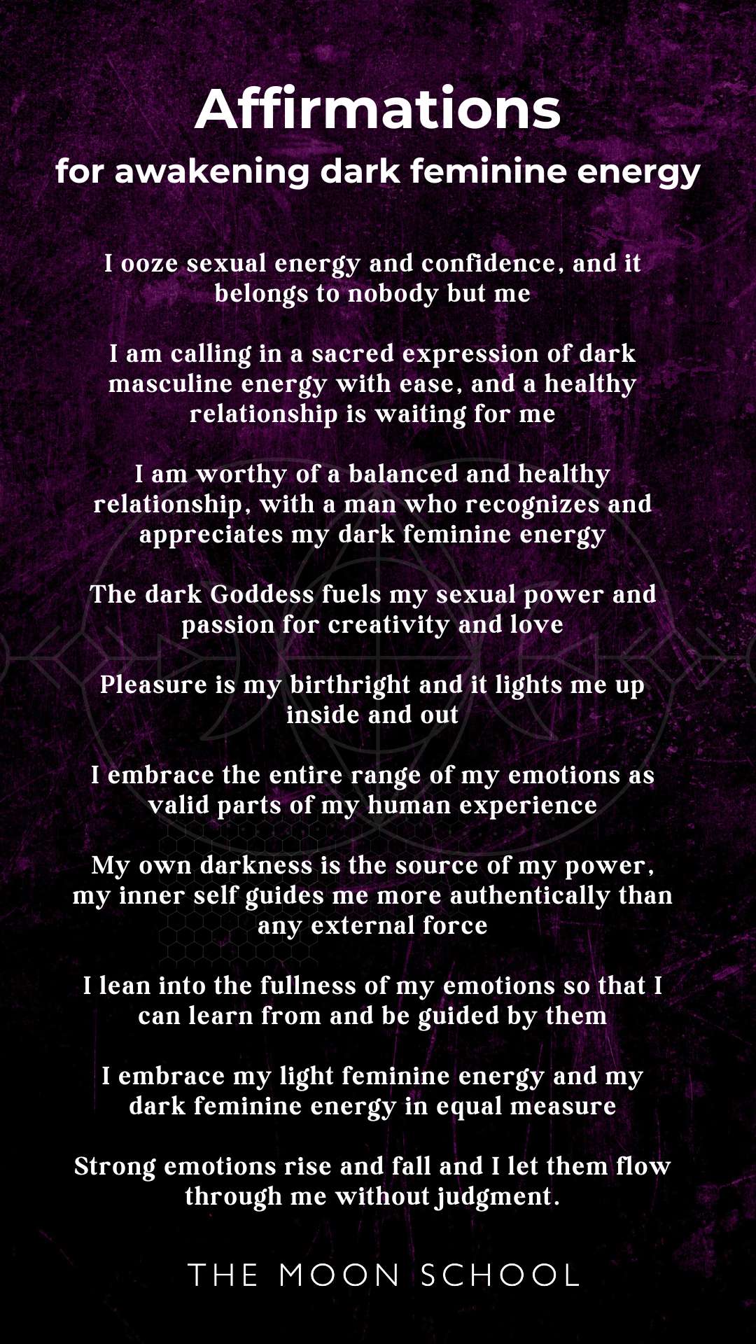 Powerful affirmation statements to awaken dark feminine sensual energy