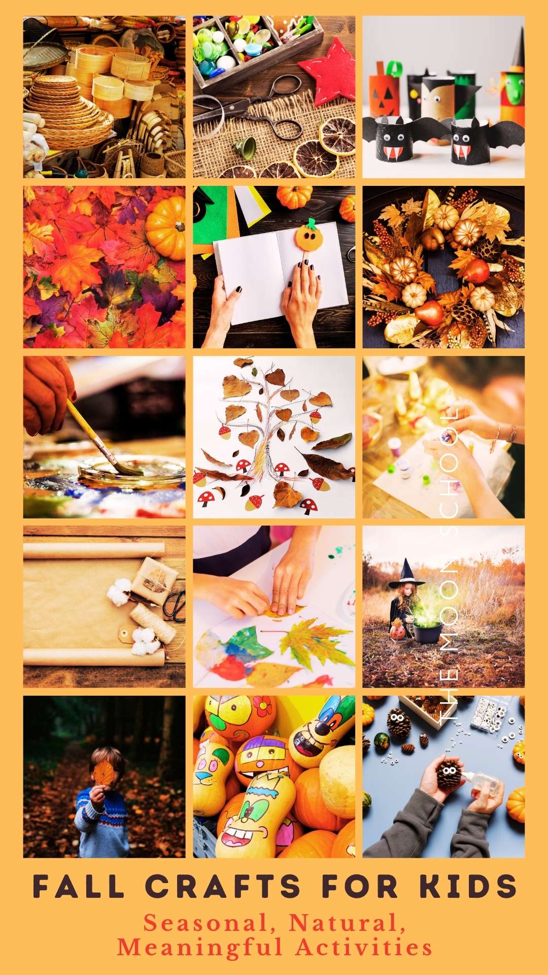 Collage pin with fall craft ideas and activities for kids