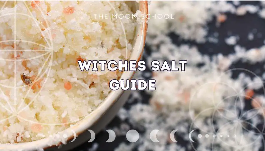 Image of herbal salt with witches salt guide text