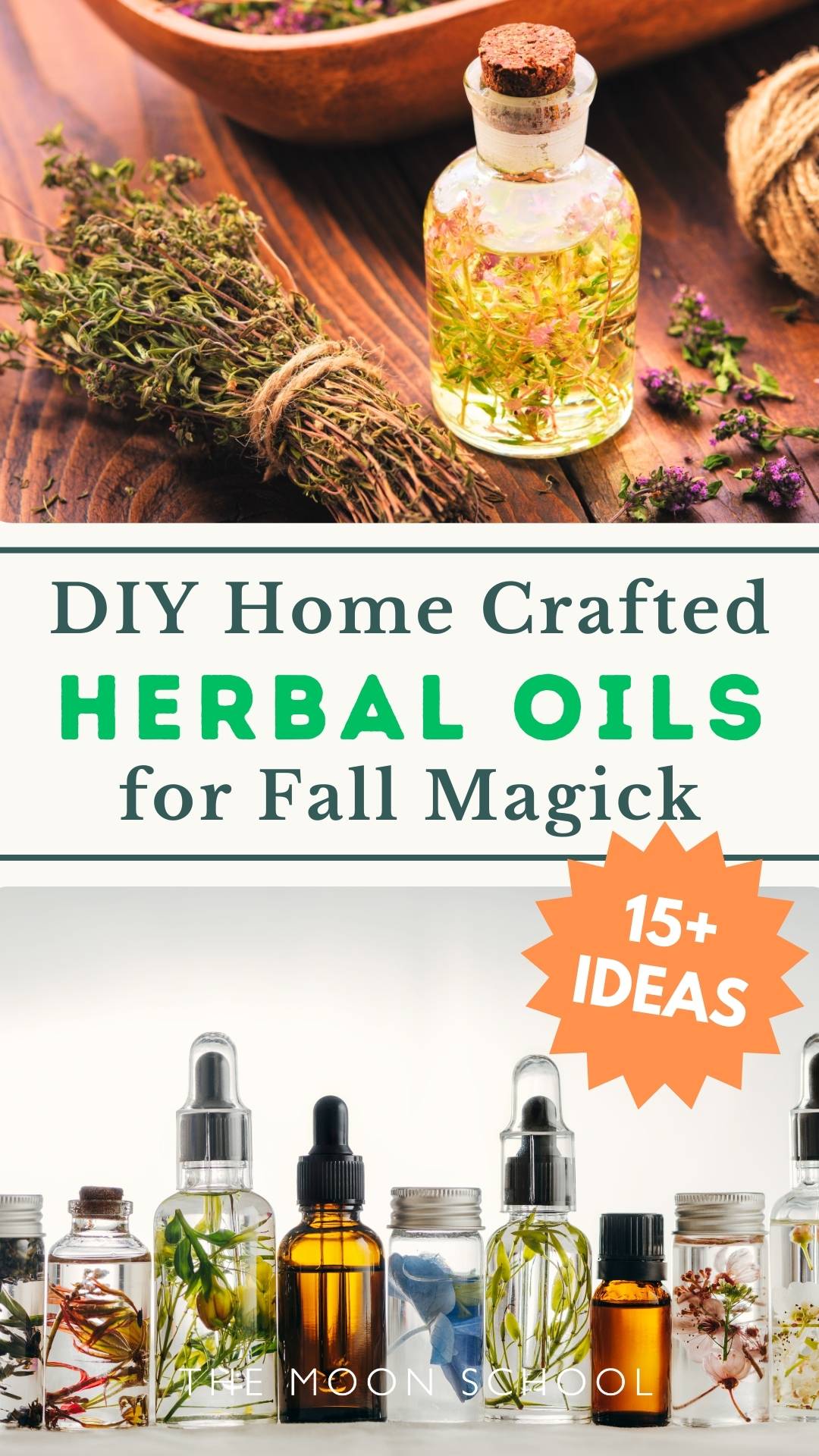 Autumn DIY Herbal oil Pin. with 2 images of herbal oils