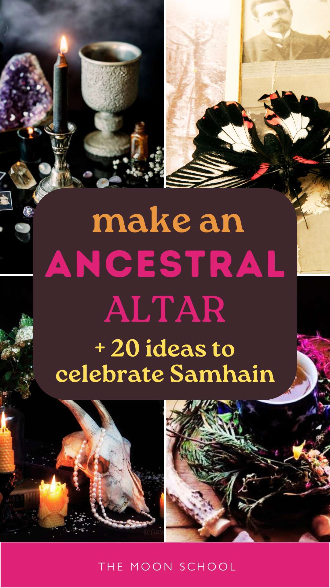 Collage pin with ancestral altar s for samhain