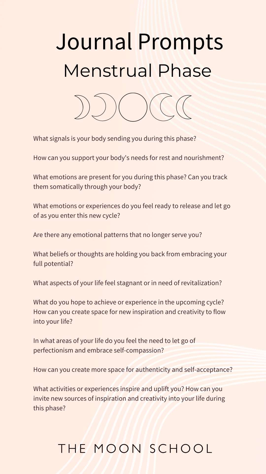 Menstrual Phase journaling prompts for menstrual ritual