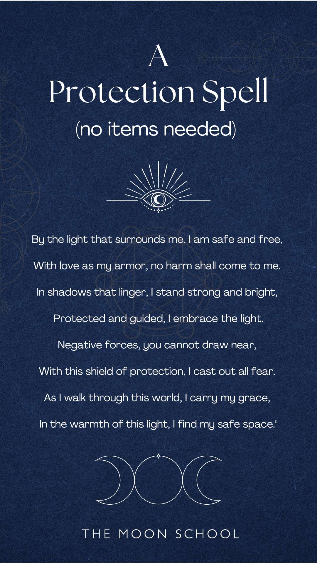 Easy protection spell incantation witchcraft tips on dark blue
