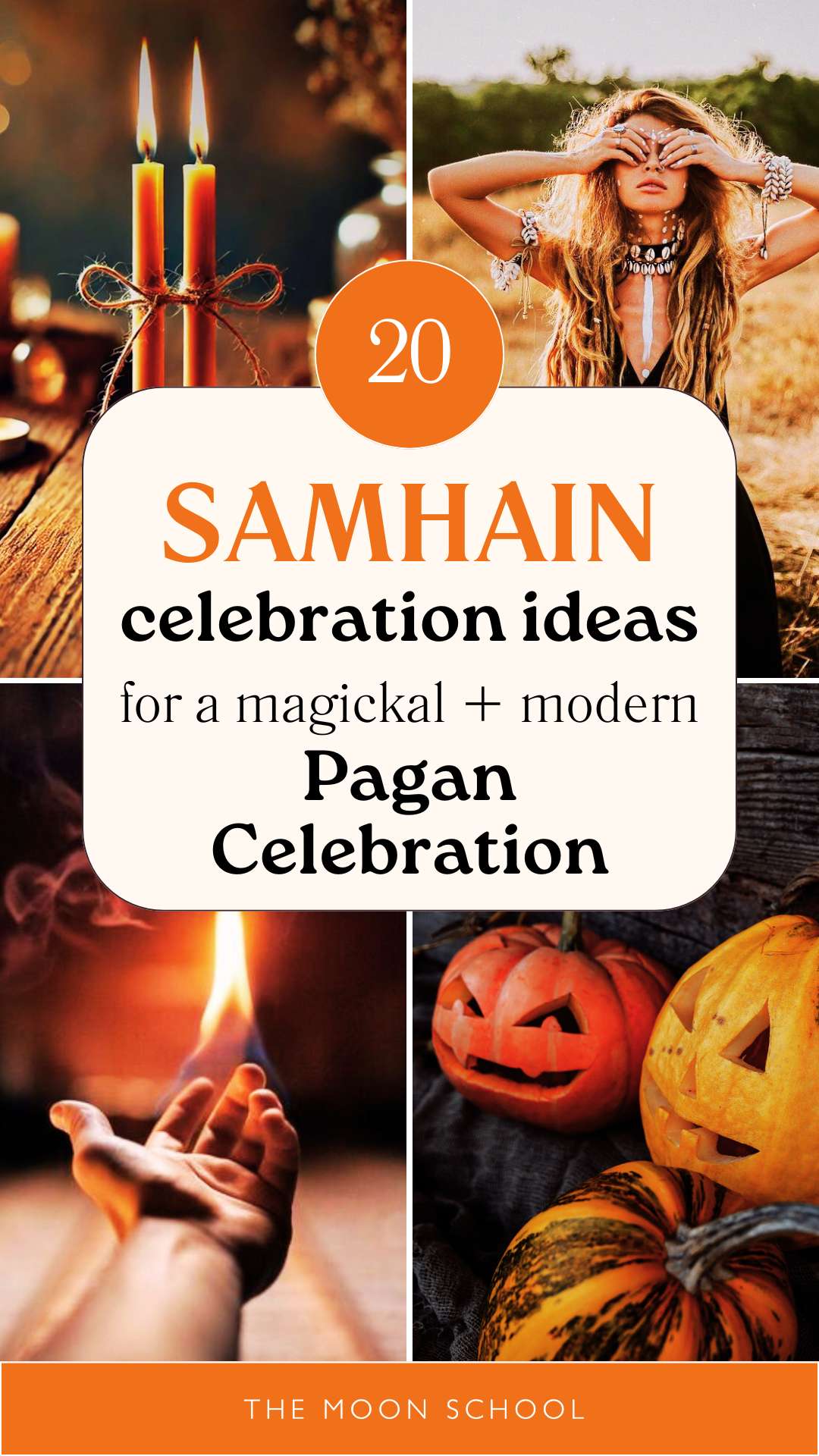 Samhain altar collage with ideas for a spiritual seasonal altar