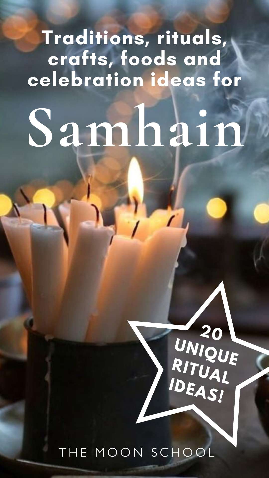A bundle of Candles lit during the spooky day of samhain