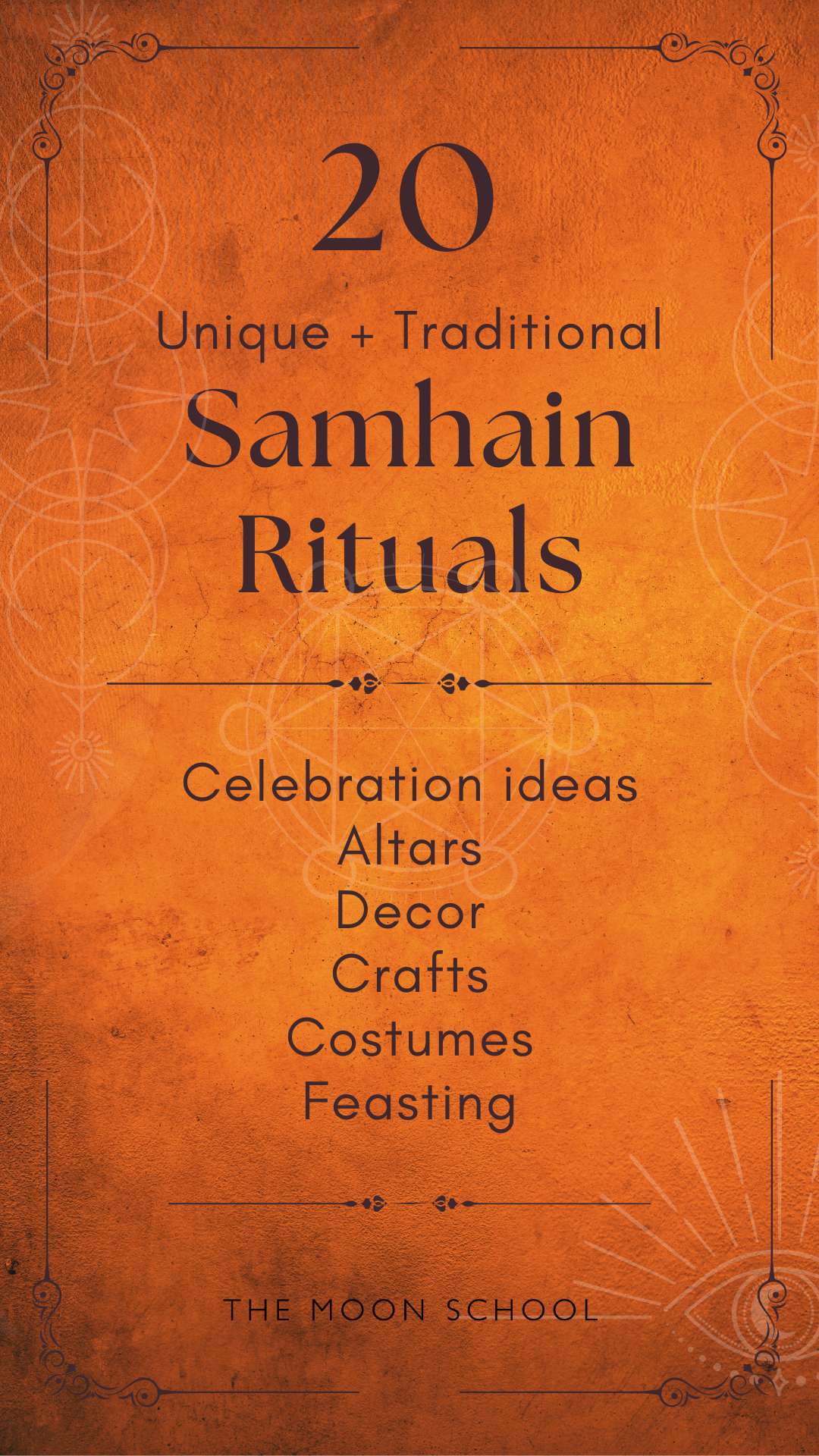 orange halloween Grimoire page showing samhain traditions celebration ideas